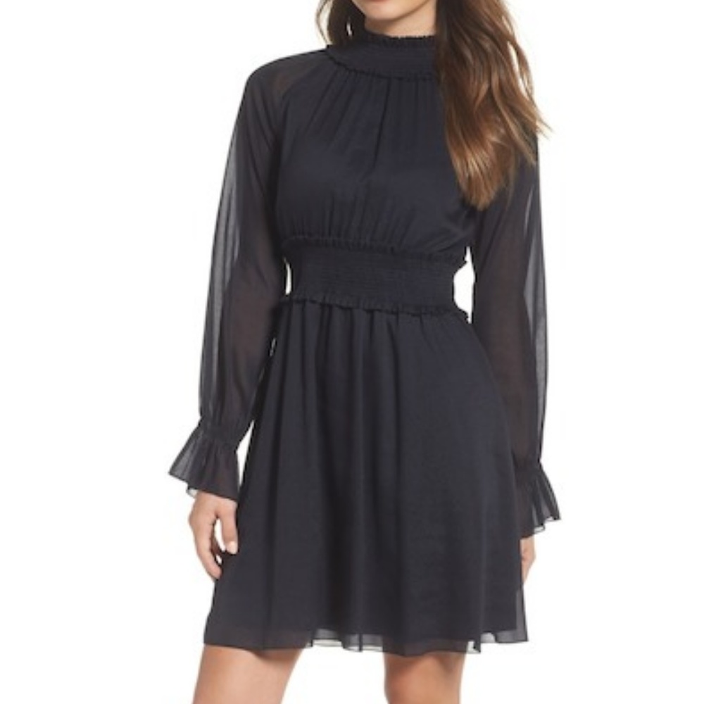 Chelsea28 Smocked Long Sleeve Dress, S